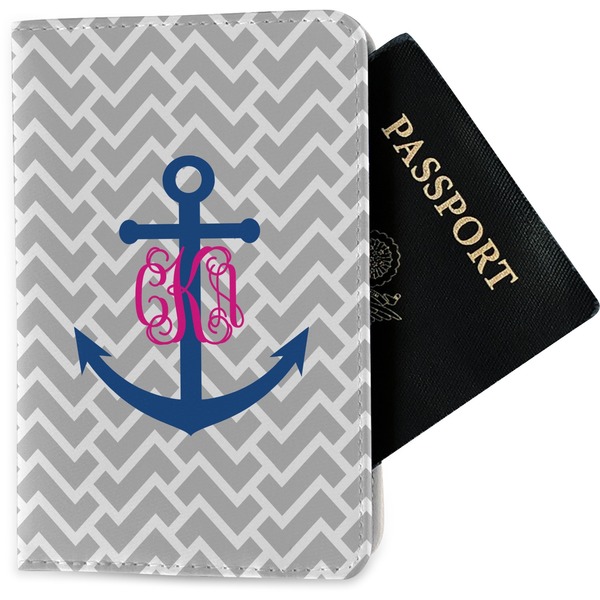 Custom Monogram Anchor Passport Holder - Fabric (Personalized)