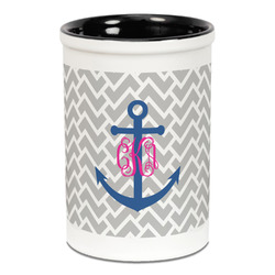 Monogram Anchor Ceramic Pencil Holders - Black