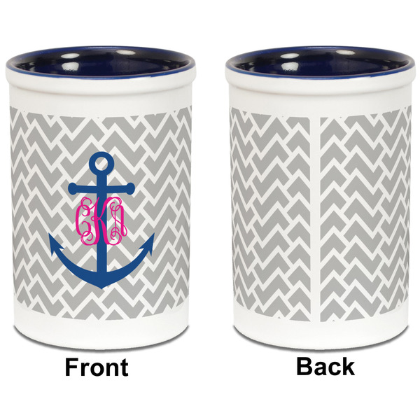 Monogram Anchor Pencil Holder - Blue - approval