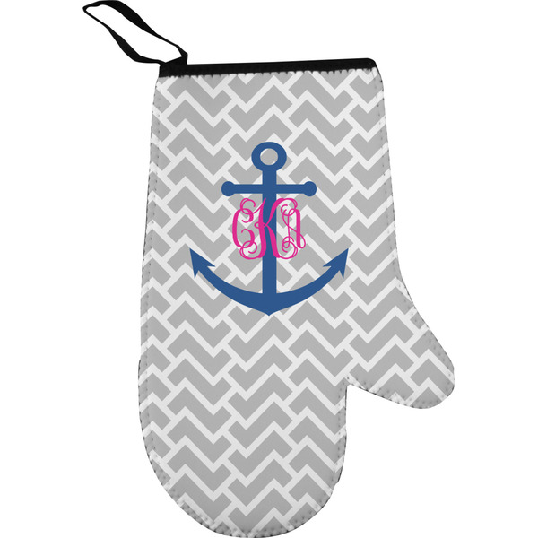 Monogram Anchor Personalized Oven Mitt