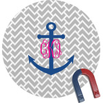Monogram Anchor Round Fridge Magnet
