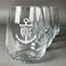 Monogram Anchor Personalized Stemless Wine Glasses (Set of 4)