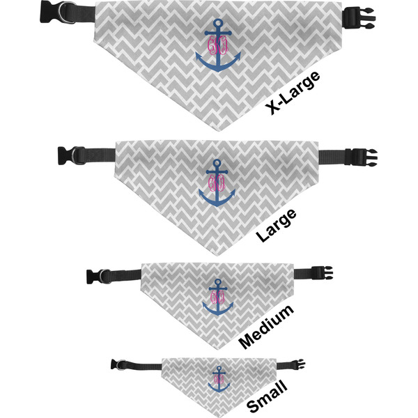Monogram Anchor Pet Bandana Sizes