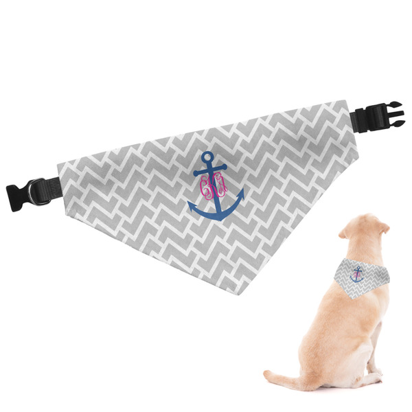 Custom Monogram Anchor Dog Bandana - Medium (Personalized)
