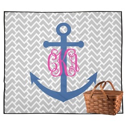 Monogram Anchor Outdoor Picnic Blanket (Personalized)