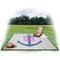 Monogram Anchor Picnic Blanket - with Basket Hat and Book - in Use