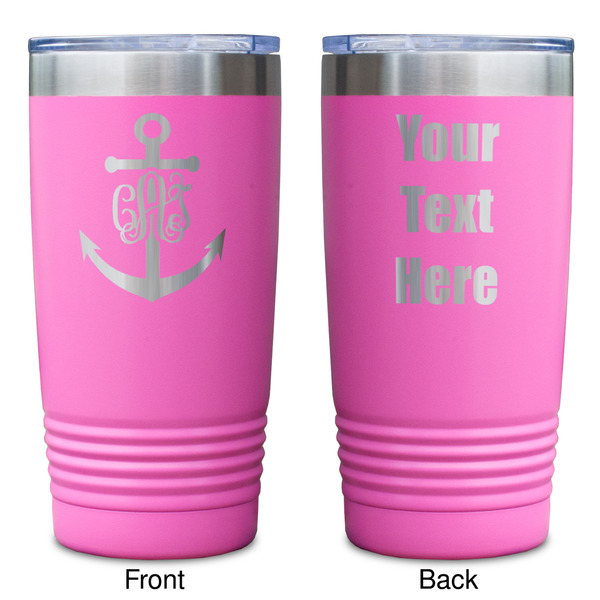 Monogram Anchor Pink Polar Camel Tumbler - 20oz - Double Sided - Approval