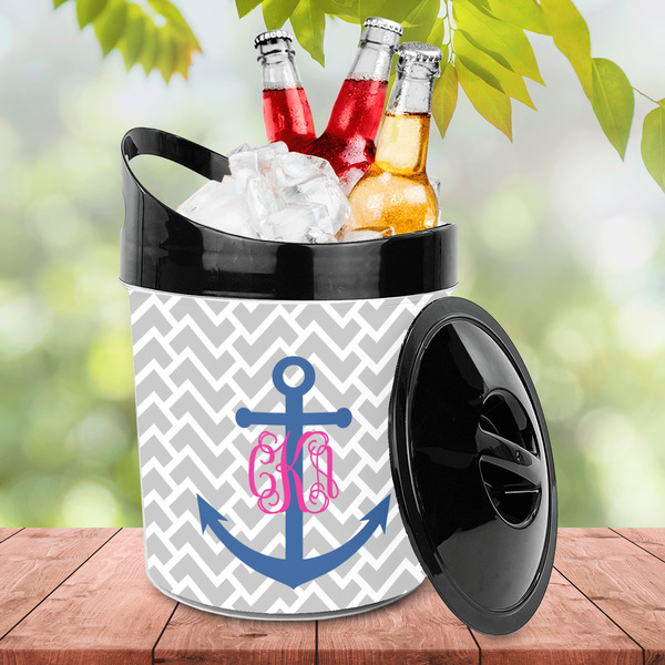 Monogram Anchor Plastic Ice Bucket - LIFESTYLE