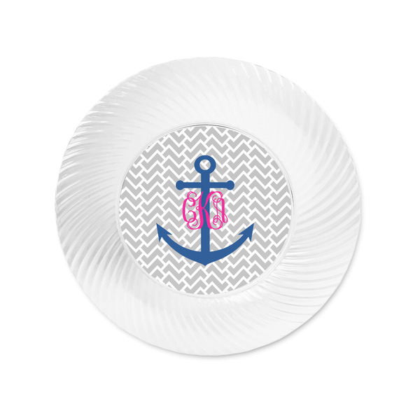Monogram Anchor Plastic Party Appetizer & Dessert Plates - Approval