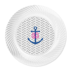 Monogram Anchor Plastic Party Dinner Plates - 10"
