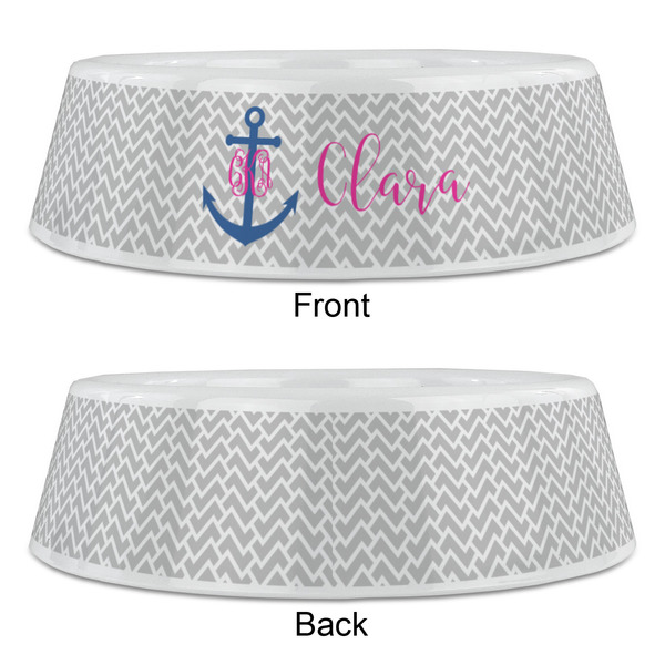 Monogram Anchor Plastic Pet Bowls - Large - APPROVAL