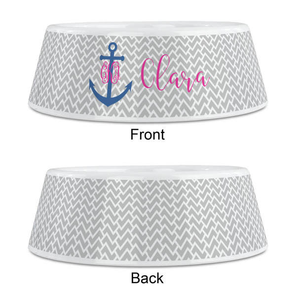 Monogram Anchor Plastic Pet Bowls - Medium - APPROVAL