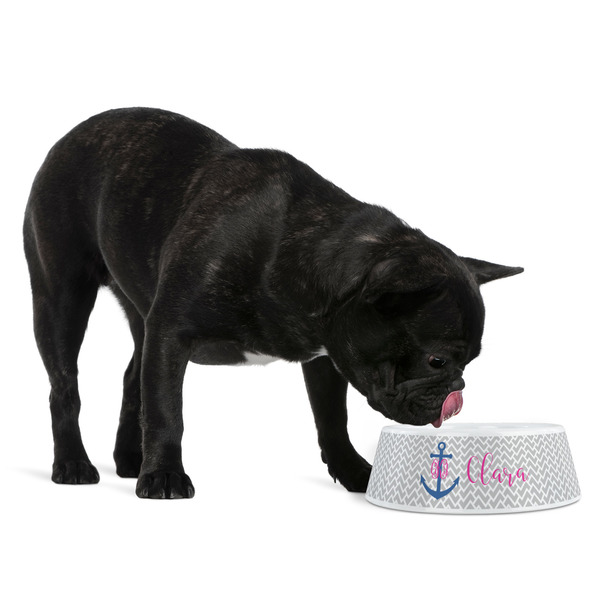 Monogram Anchor Plastic Pet Bowls - Medium - LIFESTYLE