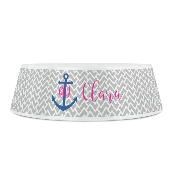 Monogram Anchor Plastic Pet Bowls - Small - FRONT