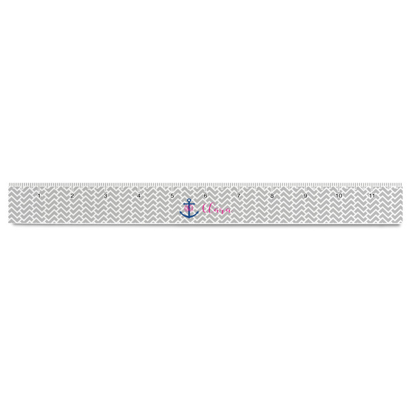 Monogram Anchor Plastic Ruler - 12" - FRONT