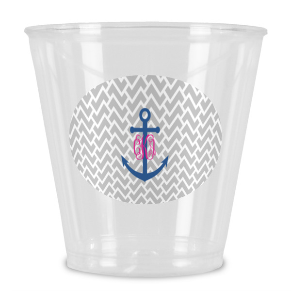 Custom Monogram Anchor Plastic Shot Glass