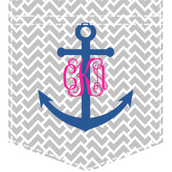 Monogram Anchor Iron On Faux Pocket (Personalized)