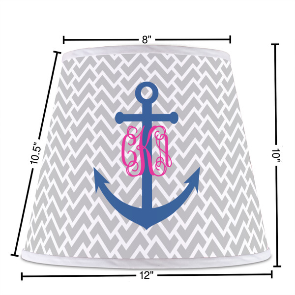 Monogram Anchor Poly Film Empire Lampshade - Dimensions