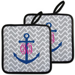 Monogram Anchor Pot Holders - Set of 2