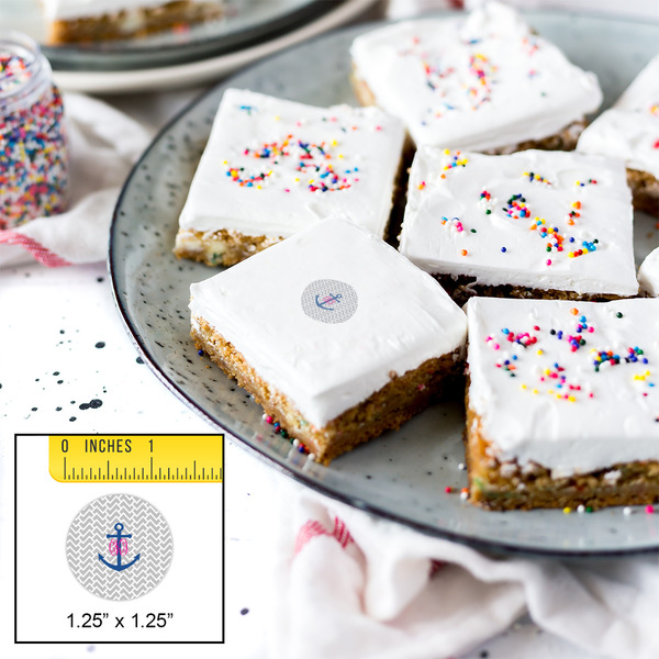 Monogram Anchor Printed Icing Circle - XSmall - In Context