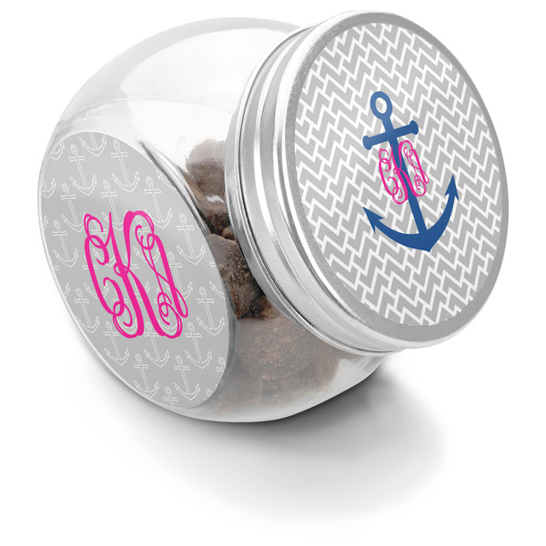 Custom Monogram Anchor Puppy Treat Jar (Personalized)