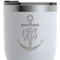Monogram Anchor RTIC Tumbler - White - Engraved Front & Back (Personalized)