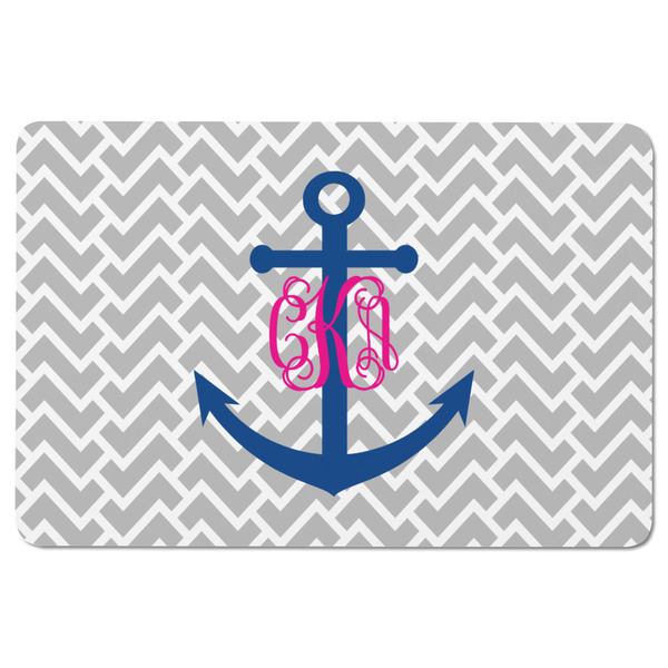 Monogram Anchor Rectangular Fridge Magnet - FRONT