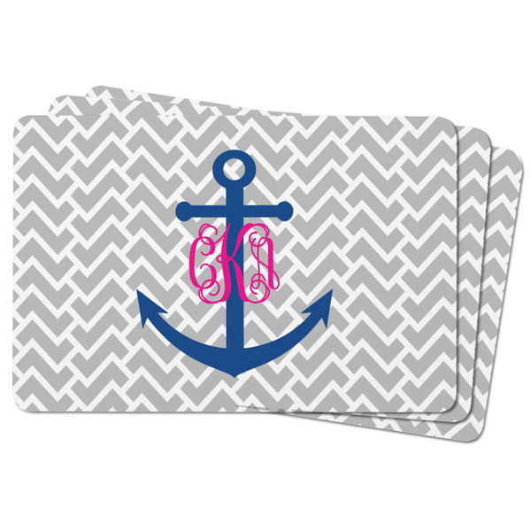 Monogram Anchor Rectangular Fridge Magnet - THREE