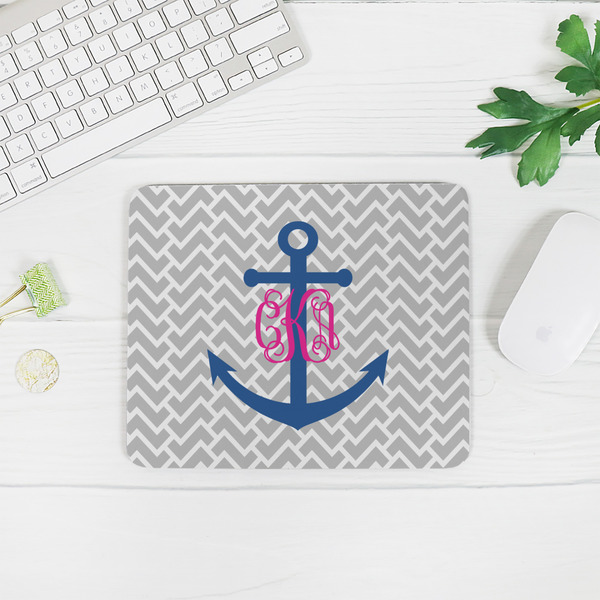 Monogram Anchor Rectangular Mouse Pad - LIFESTYLE 2