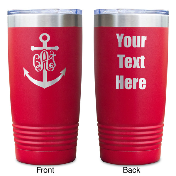 Monogram Anchor Red Polar Camel Tumbler - 20oz - Double Sided - Approval