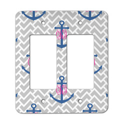 Monogram Anchor Rocker Style Light Switch Cover - Two Switch