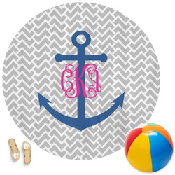 Monogram Anchor Round Beach Towel (Personalized)