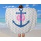 Monogram Anchor Round Beach Towel - In Use
