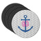 Monogram Anchor Round Rubber Backed Coasters - Set of 4 (Personalized)