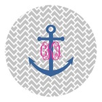 Monogram Anchor Round Decal (Personalized)