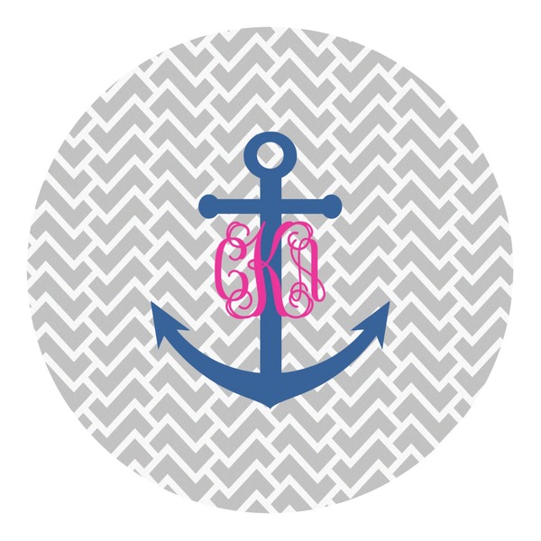 Custom Monogram Anchor Round Decal - Small (Personalized)