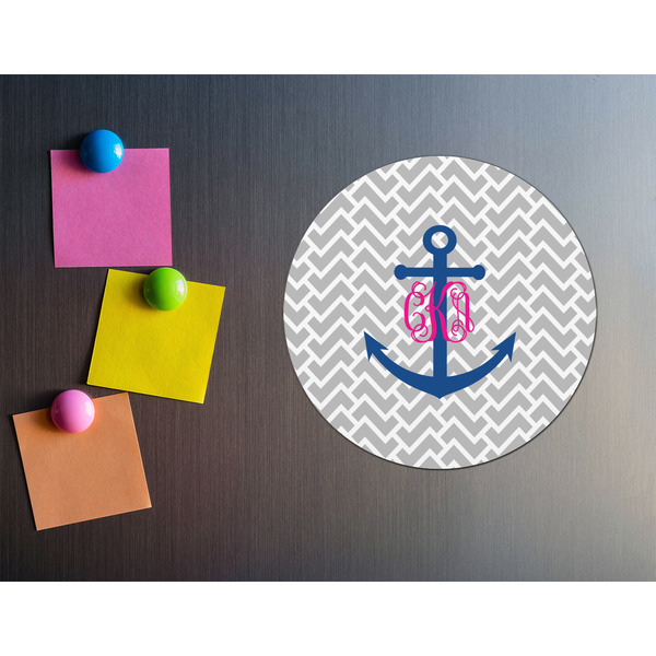 Monogram Anchor Round Fridge Magnet - LIFESTYLE