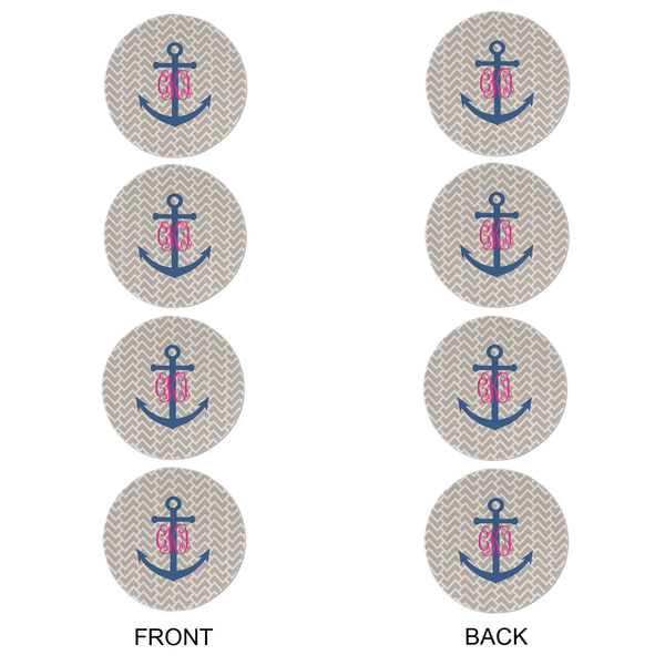Monogram Anchor Round Linen Placemats - APPROVAL Set of 4 (double sided)