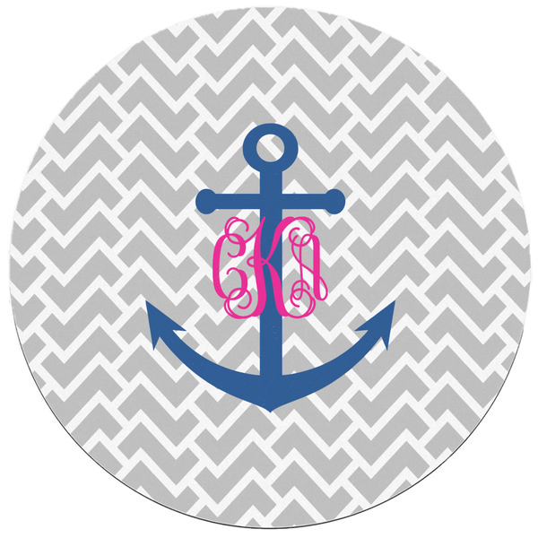 Monogram Anchor Round Mousepad - APPROVAL
