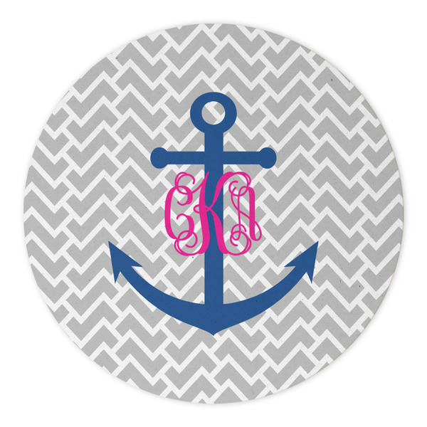 Monogram Anchor Round Paper Coaster - Approval