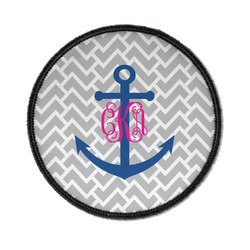 Monogram Anchor Iron On Round Patch