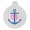 Monogram Anchor Round Pet ID Tag - Large - Front