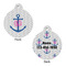 Monogram Anchor Round Pet Tag - Front & Back