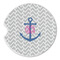 Monogram Anchor Sandstone Car Coaster - Single (Personalized)