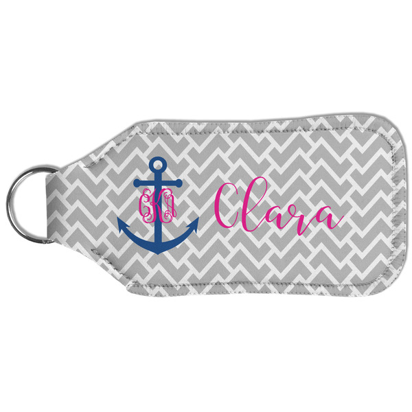 Monogram Anchor Sanitizer Holder Keychain - Large (Back)