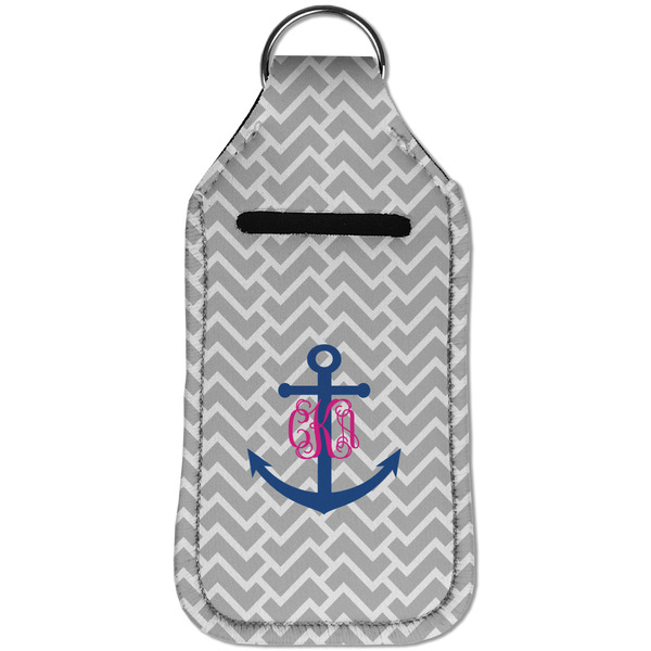 Monogram Anchor Sanitizer Holder Keychain - Large (Front)
