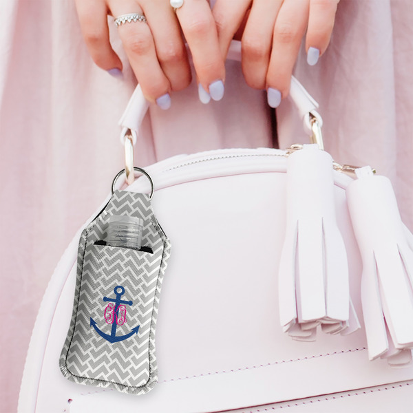 Monogram Anchor Sanitizer Holder Keychain - Large (LIFESTYLE)