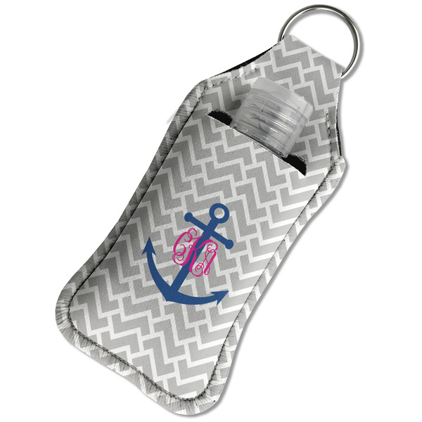 Monogram Anchor Sanitizer Holder Keychain - Large in Case