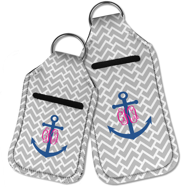 Monogram Anchor Sanitizer Holder Keychain - Parent Main