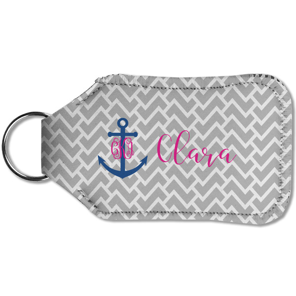 Monogram Anchor Sanitizer Holder Keychain - Small (Back)